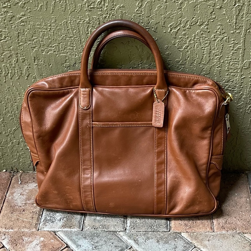 Coach brown leather soft briefcase